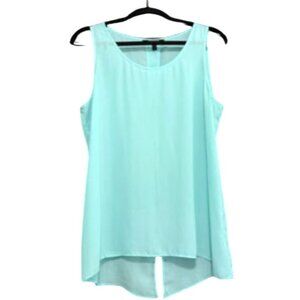 Express Light Blue Sleeveless Split Back Tank Blouse Medium